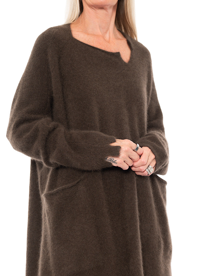 SIGNATURE RACCOON HAIR KNITTED TUNIC