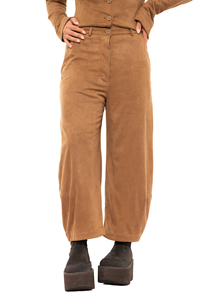 FAUX SUEDE BALLOON TROUSER