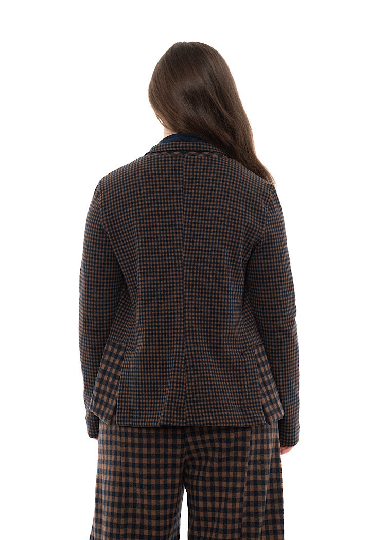 MIXED-CHECK TAILORED YASMIN JACKET