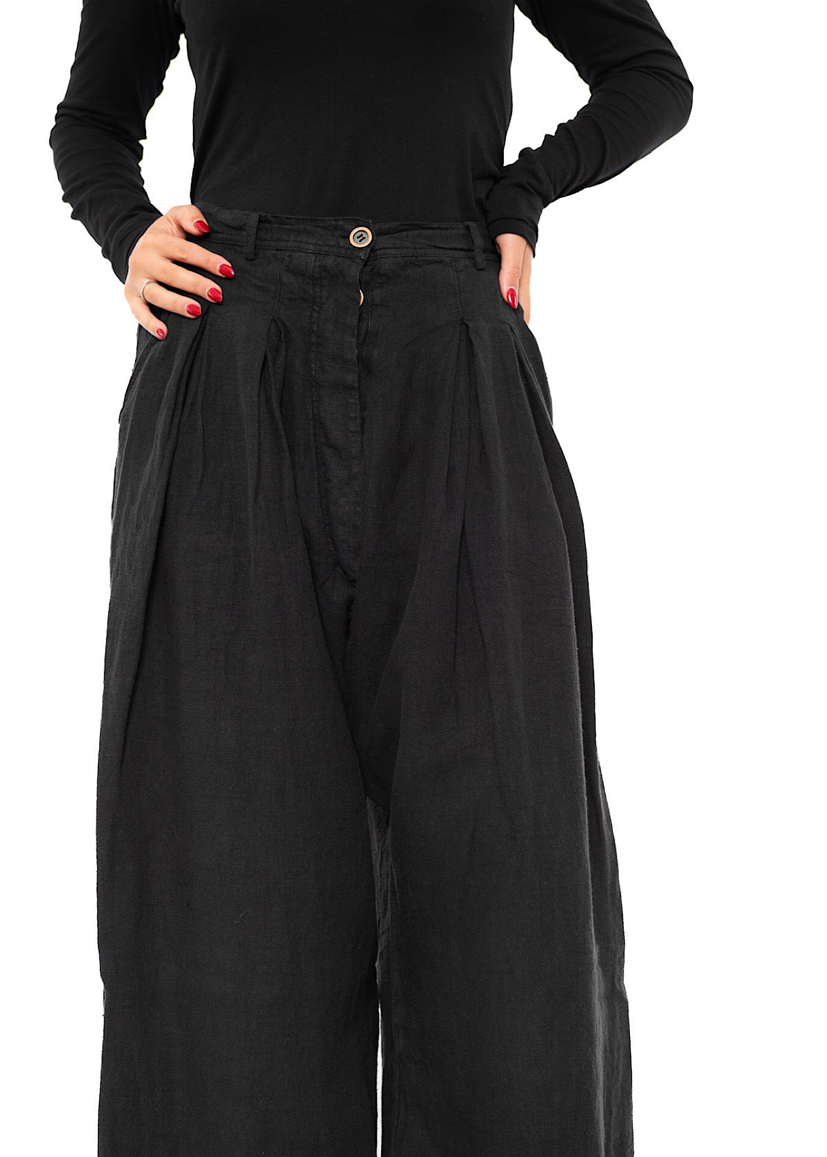 WINTER LINEN WIDE-LEG TROUSER