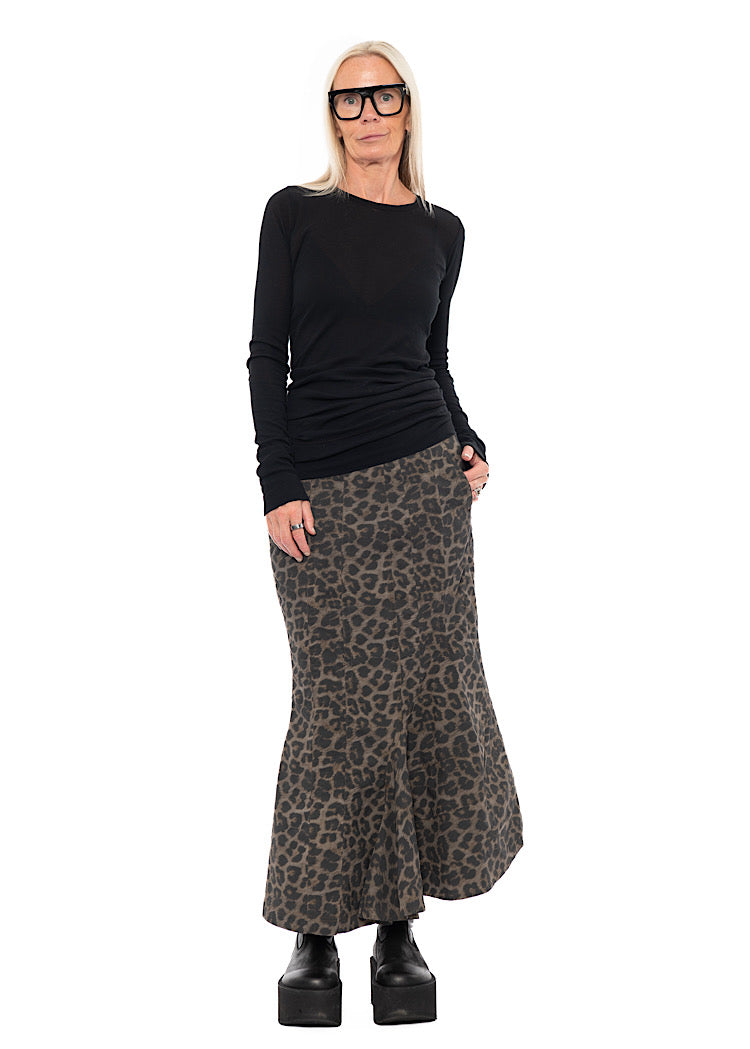 SCULPTURAL LEOPARD SKIRT