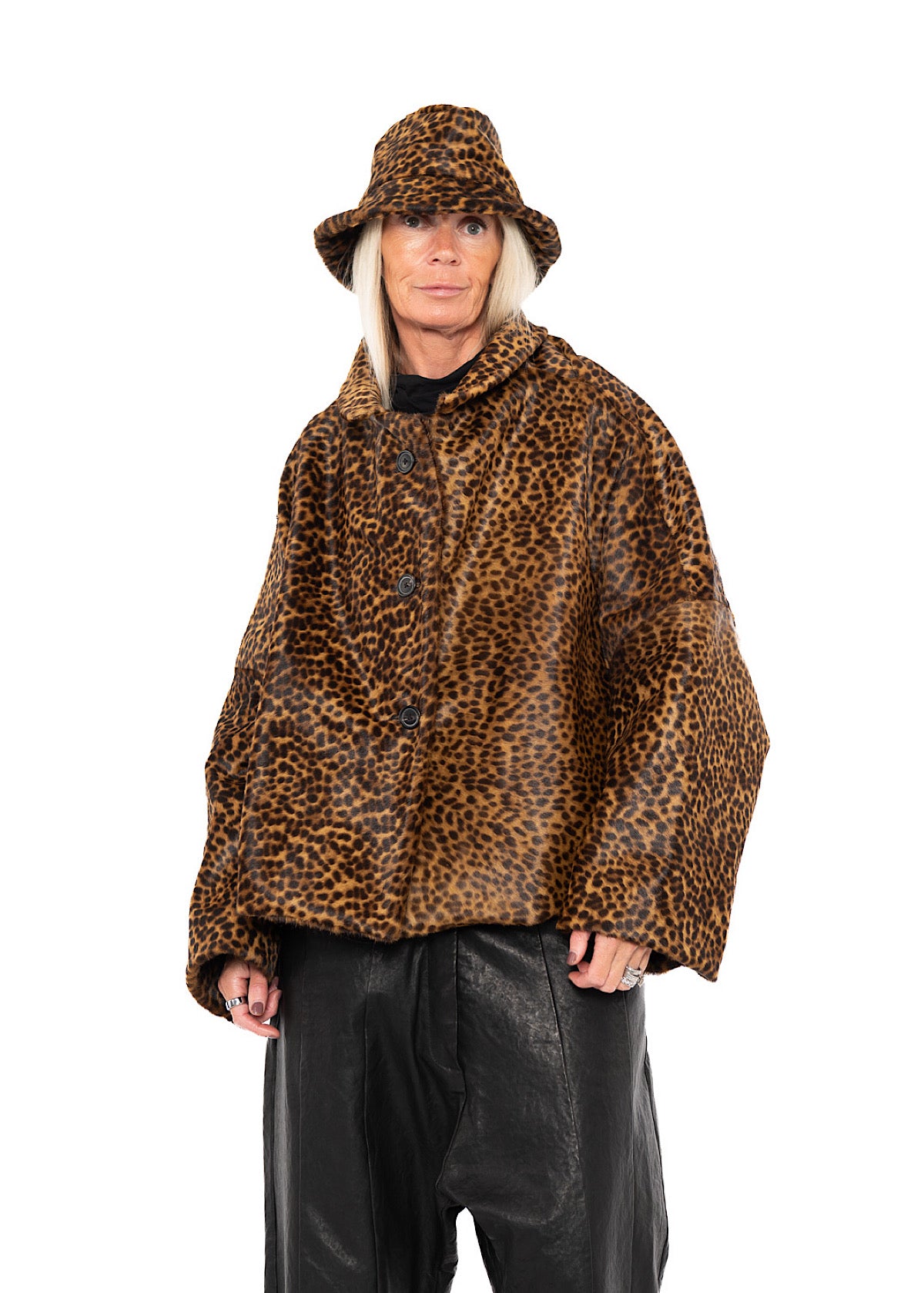 LEOPARD LEATHER HAT