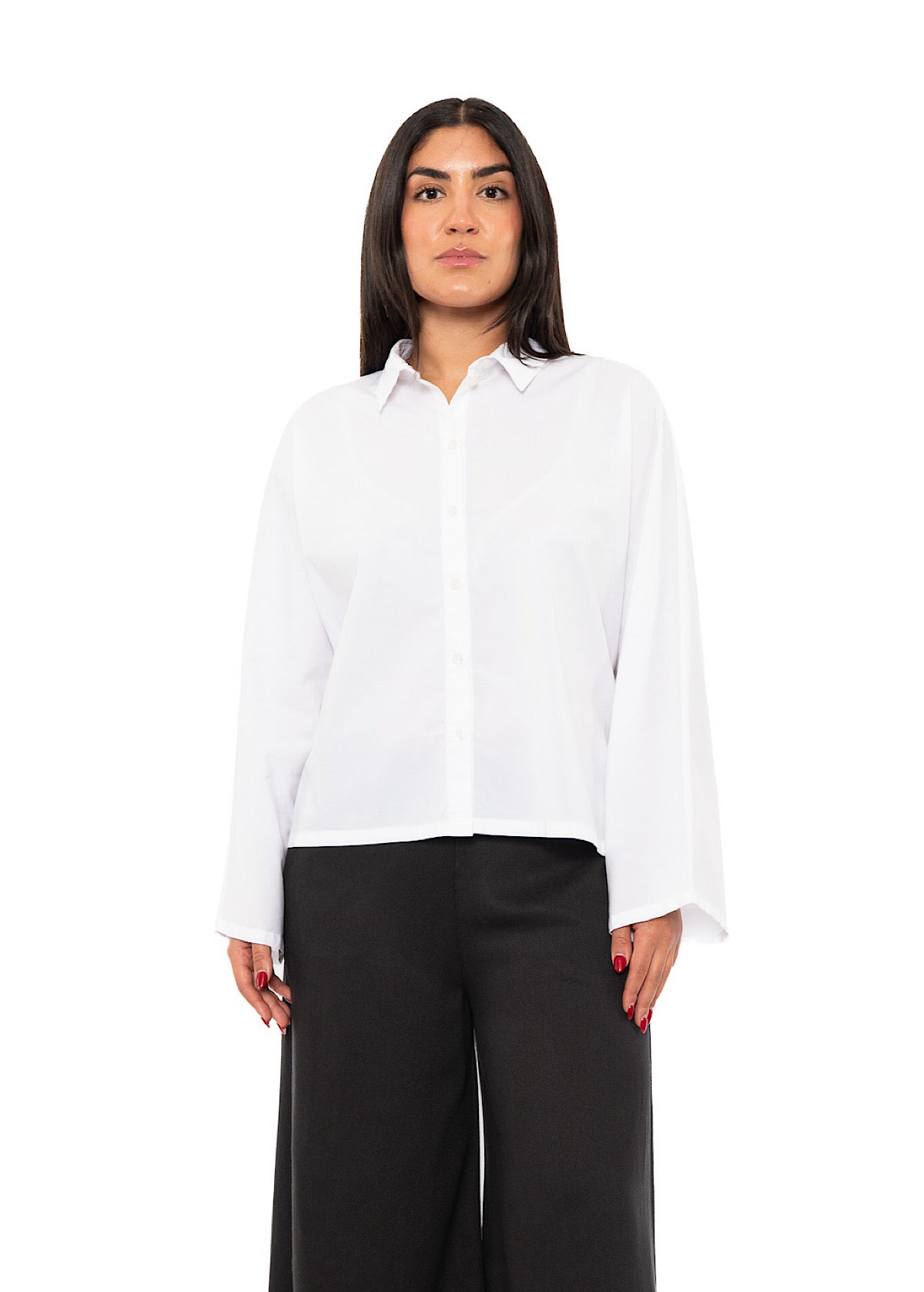 BOXY COTTON BATWING SLEEVED BLOUSE