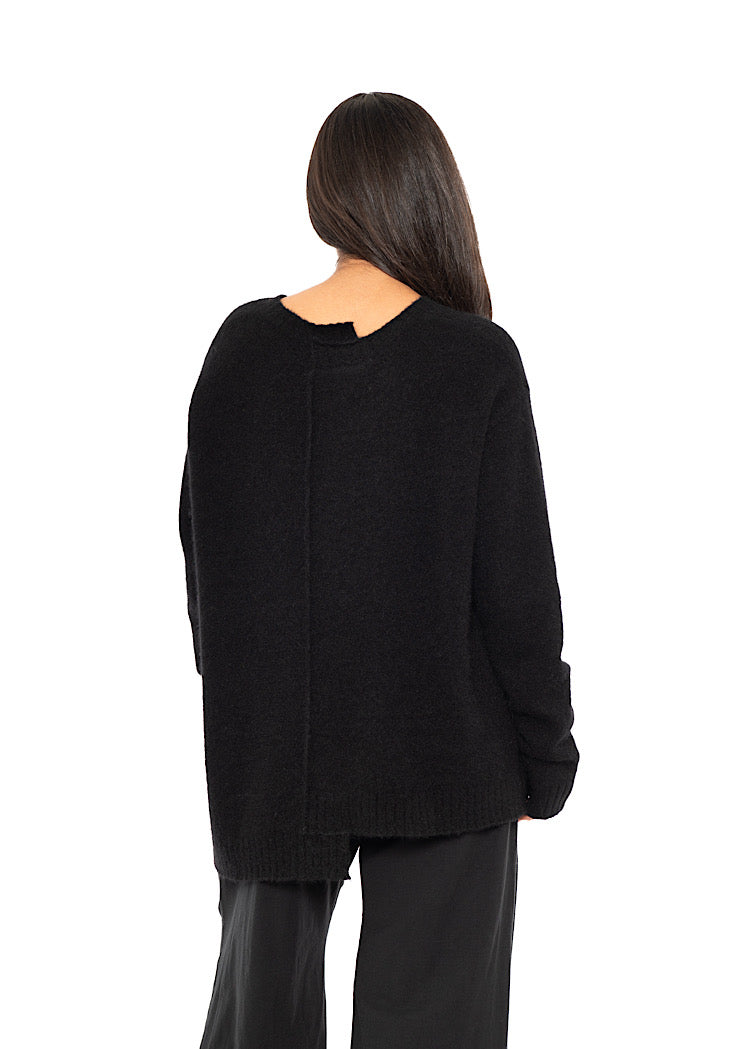 BRUSHED MÉLANGE KNITTED PULLOVER
