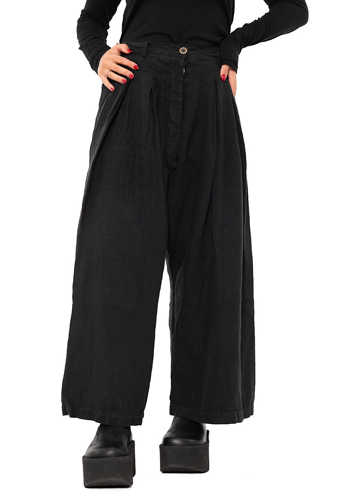 WINTER LINEN WIDE-LEG TROUSER