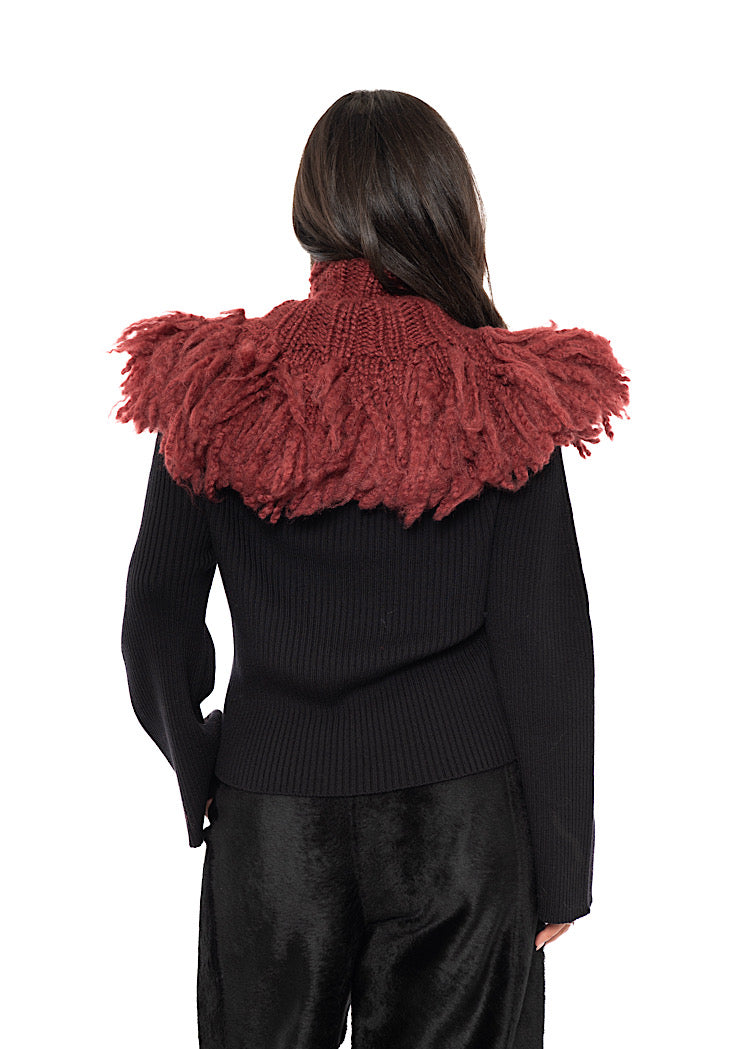 WOOL SILK CASHMERE KNIT COLLAR