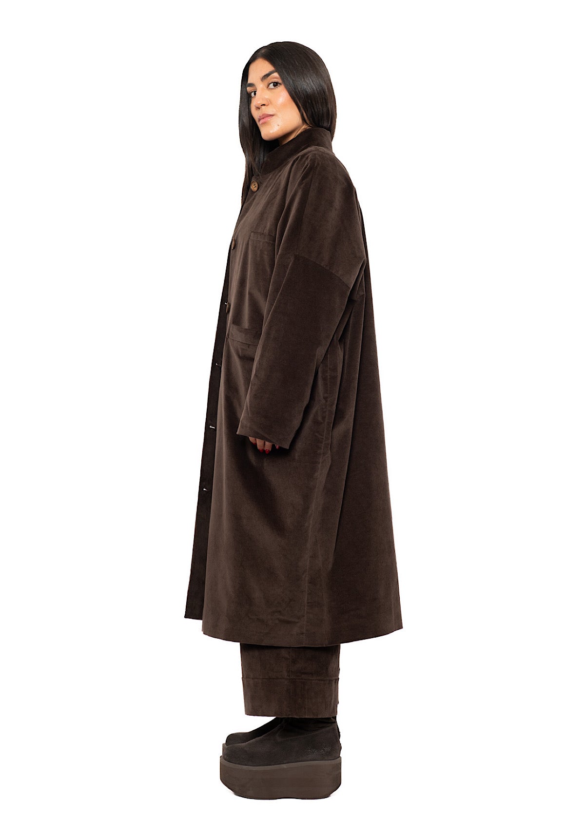OVERSIZED VELVET ISA COAT