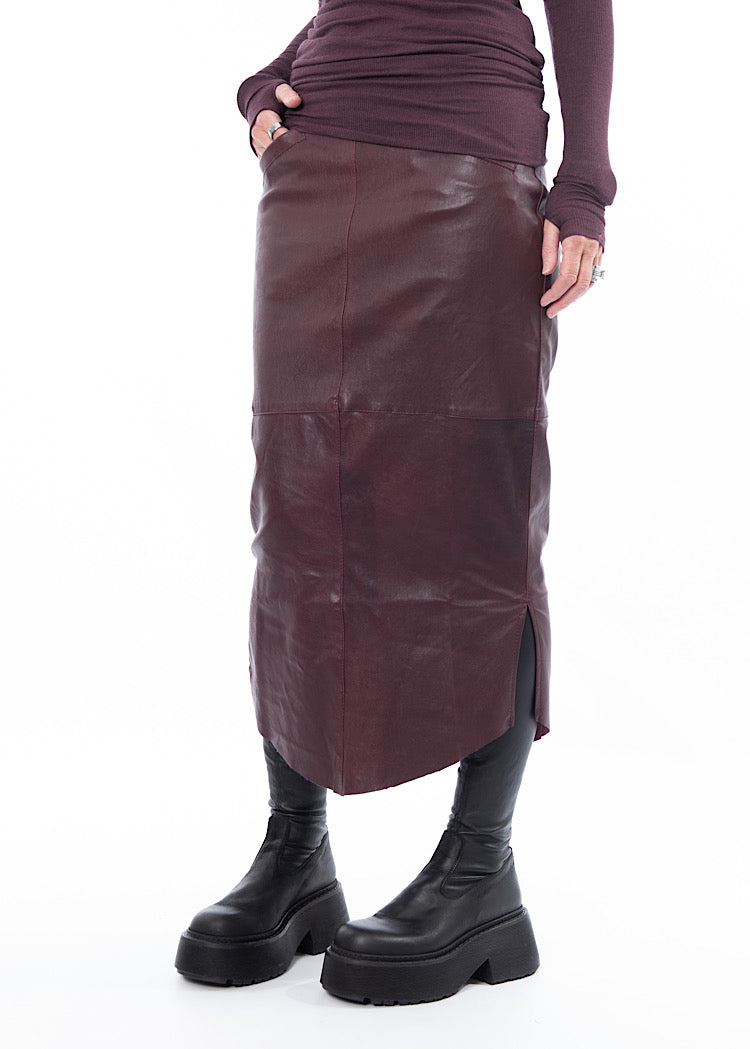 SORT AARHUS LEATHER SKIRT