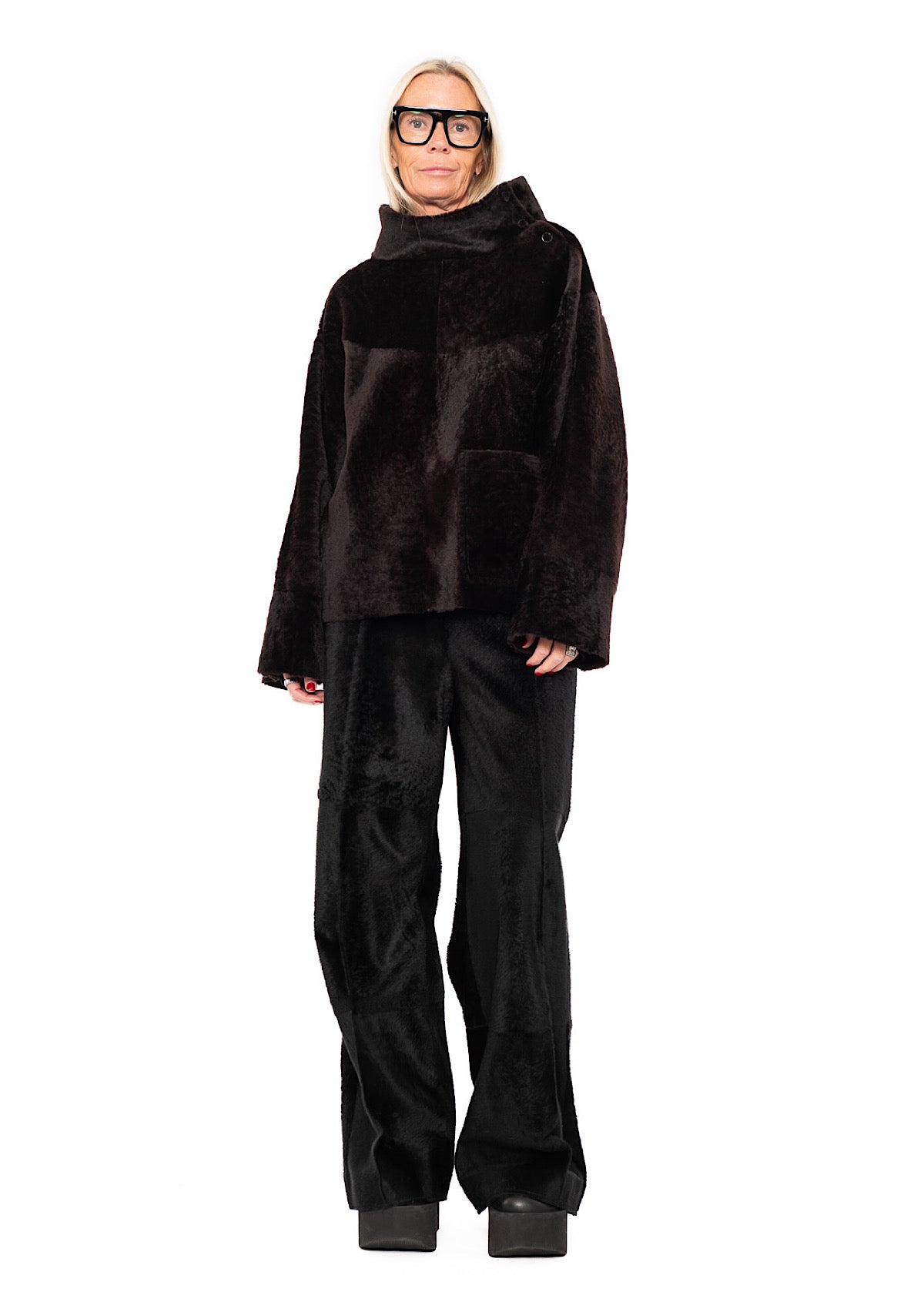 FUR-FINISHED PULLOVER
