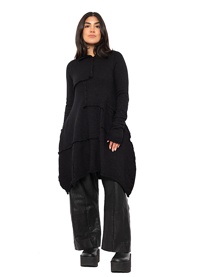 ASYMMETRIC WOOL KNITTED TUNIC