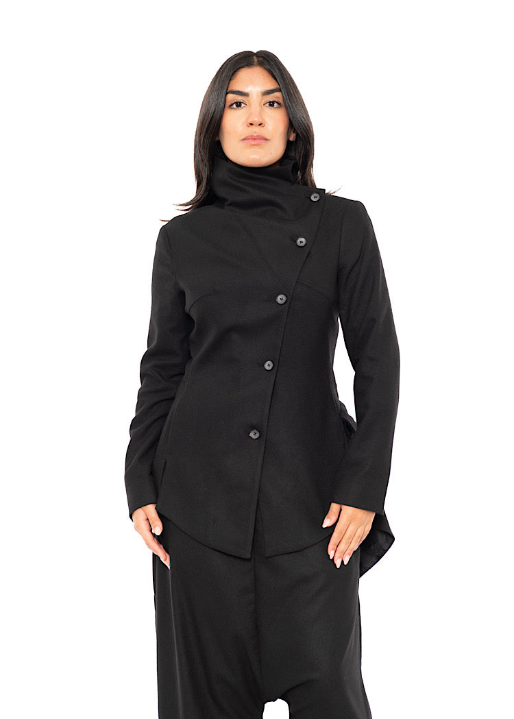 ASYMMETRIC TAILORED WOOL JACKET