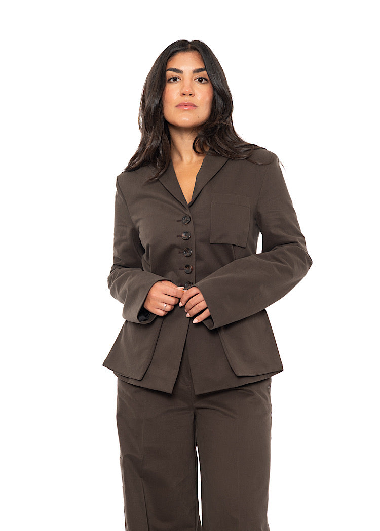 TAILORED COTTON WOOL JACKET