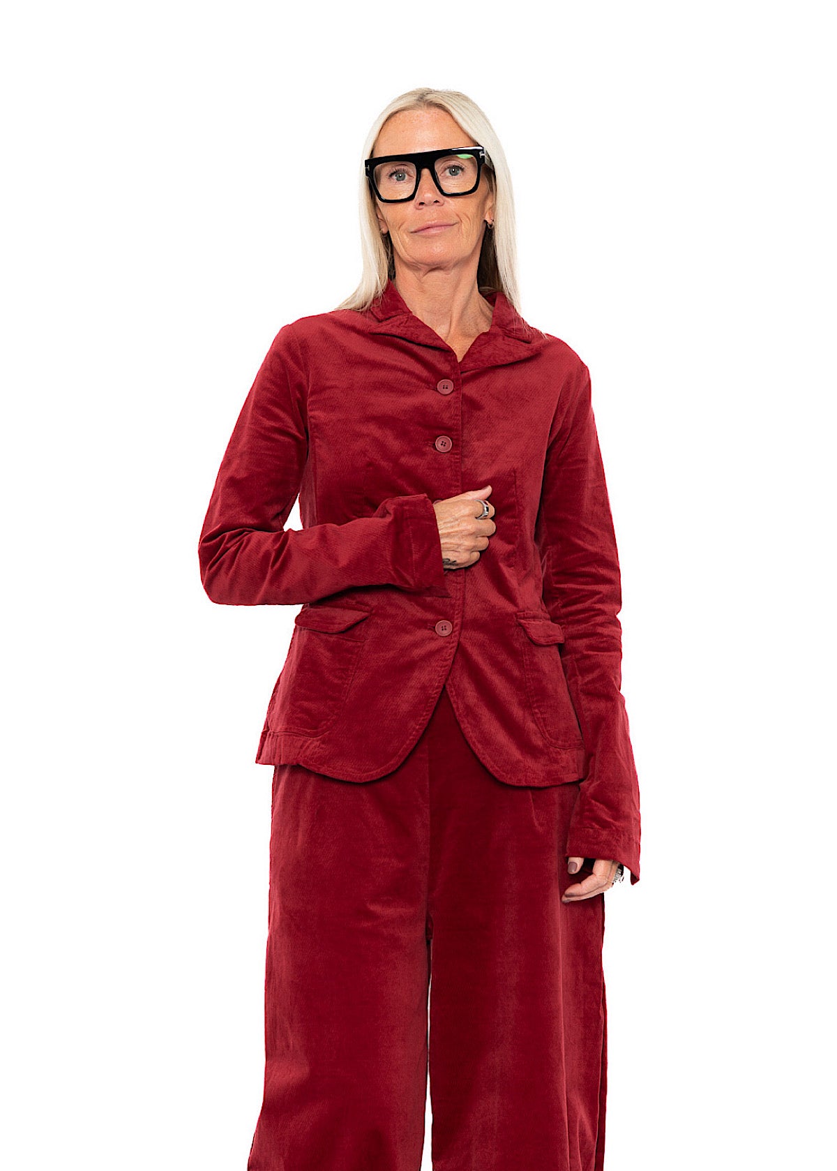 TAILORED STRETCH-VELVET JACKET