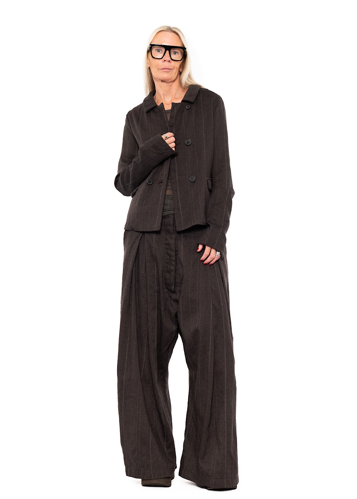 PINSTRIPE WOOL TAILORED JACKET