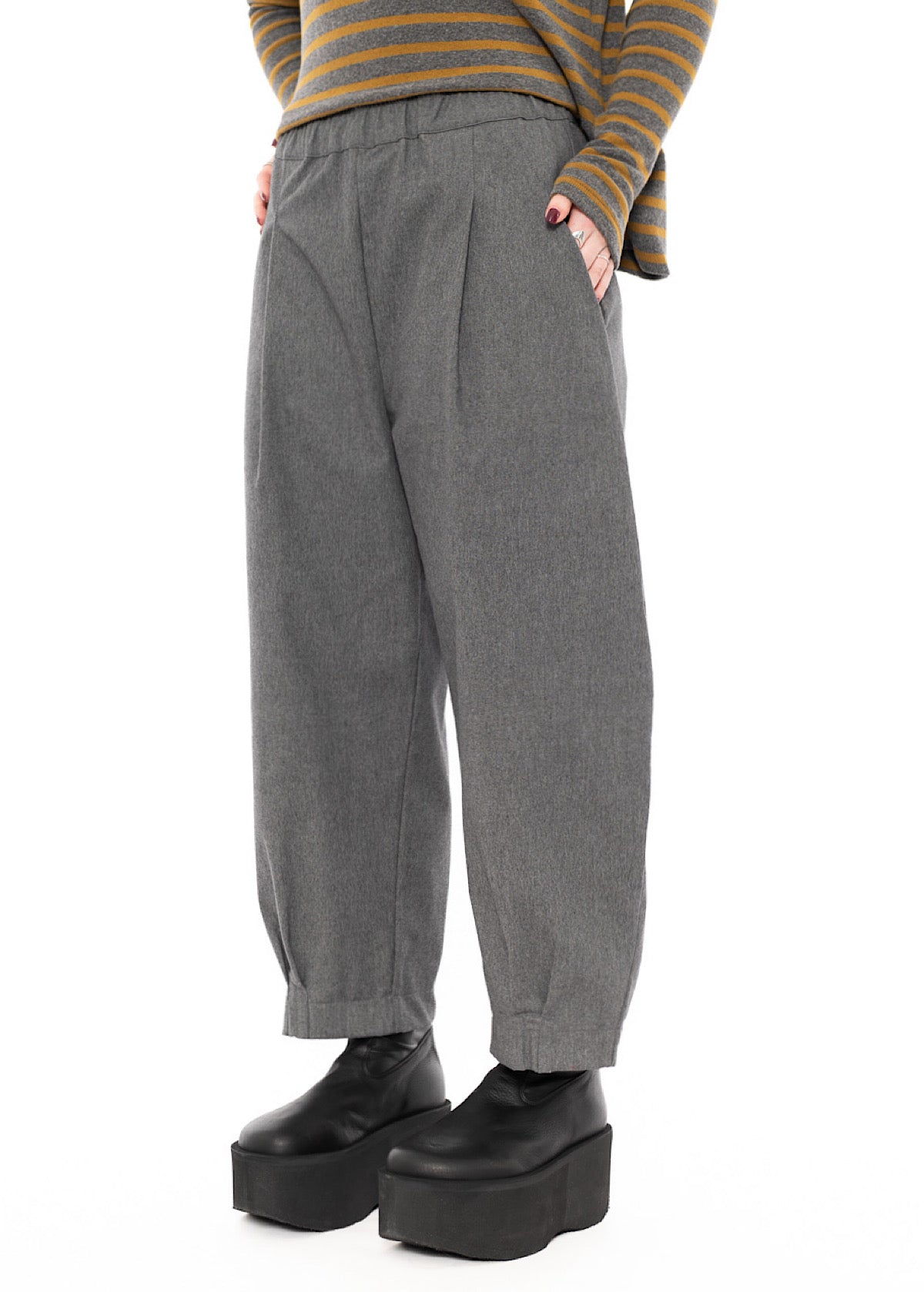 STRUCTURED COTTON-MIX BIANCO D TROUSER