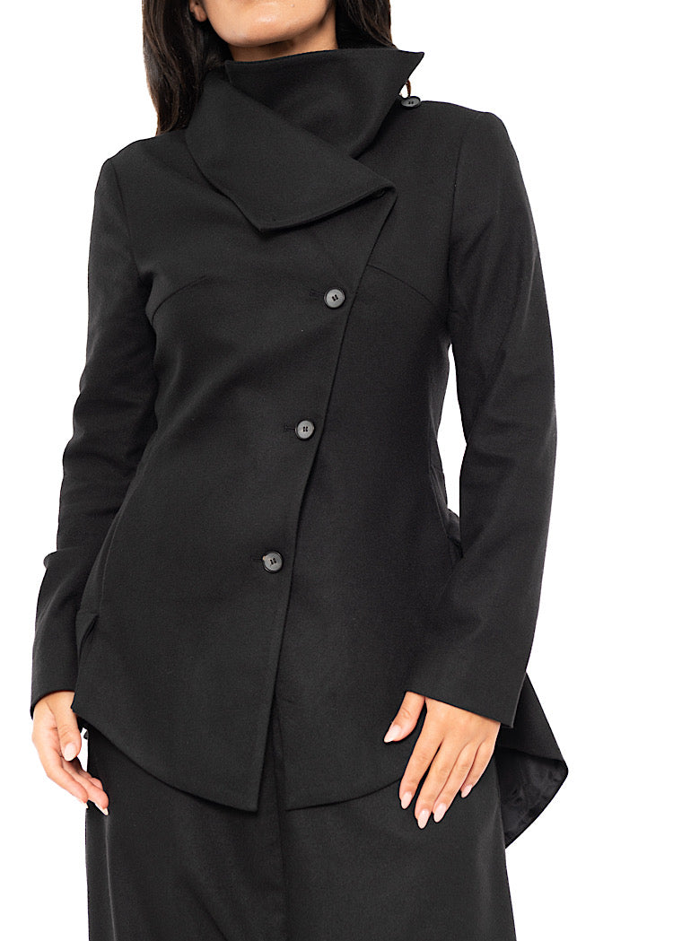 ASYMMETRIC TAILORED WOOL JACKET