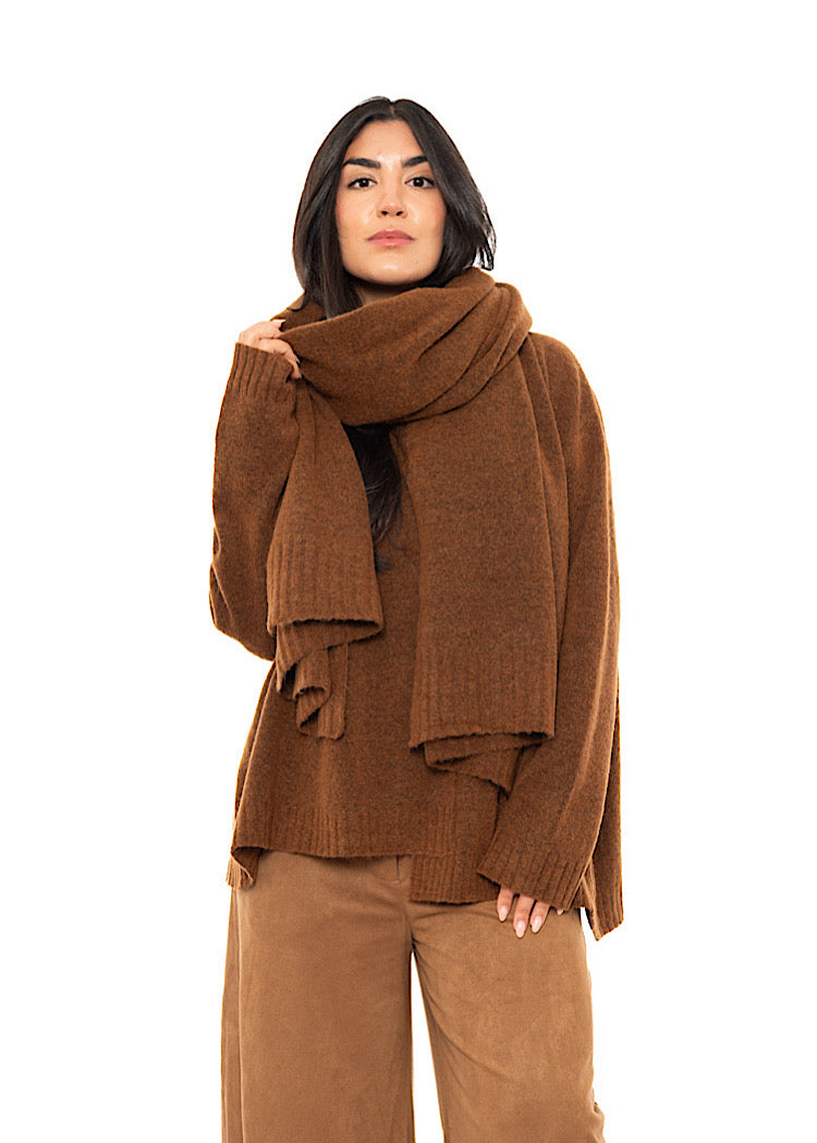 BRUSHED MÉLANGE KNITTED SCARF