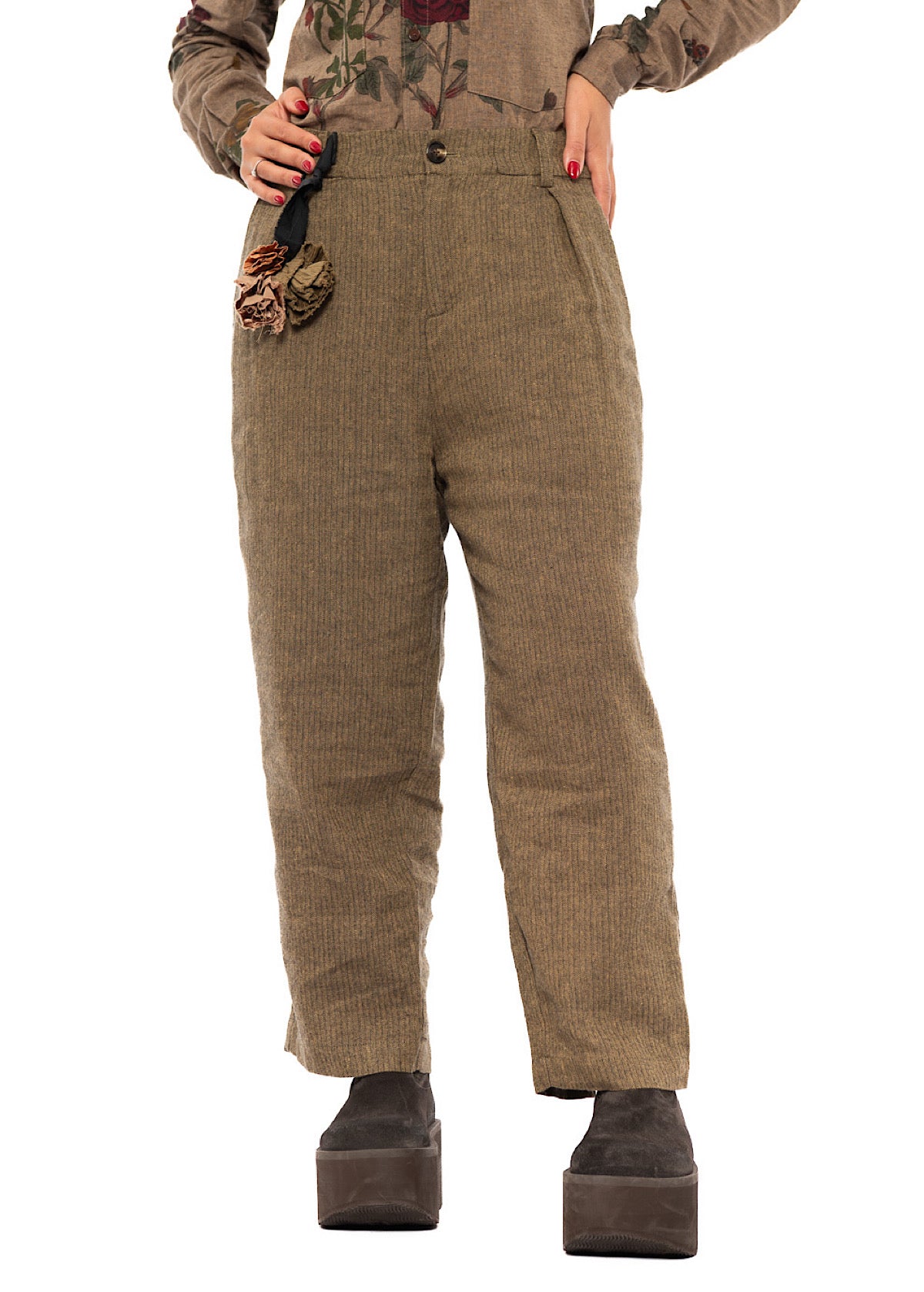 TAPERED HERRINGBONE TROUSER