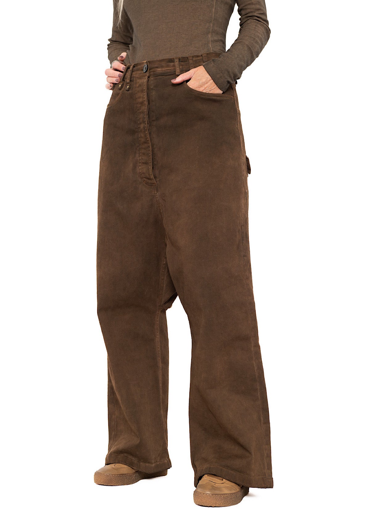 GARMENT-DYED WIDE-LEG DENIM TROUSER