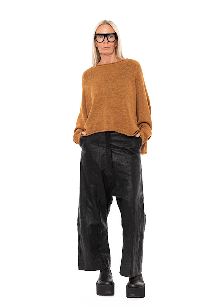 LINEN-BLEND KNITTED PULLOVER