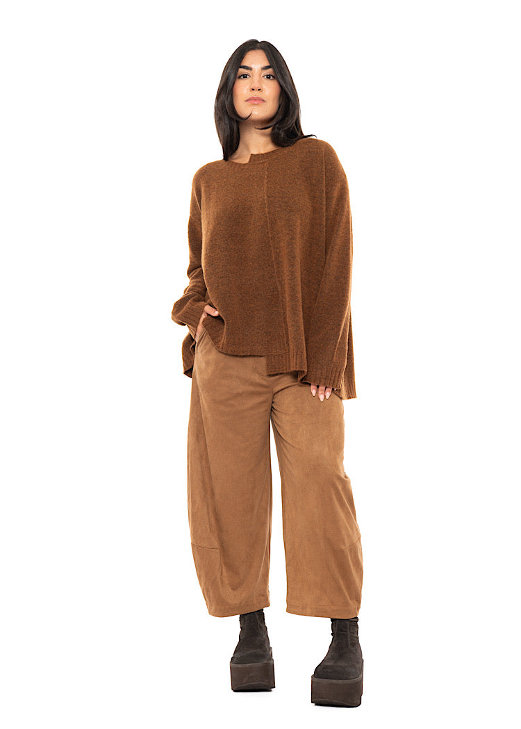 BRUSHED MÉLANGE KNITTED PULLOVER