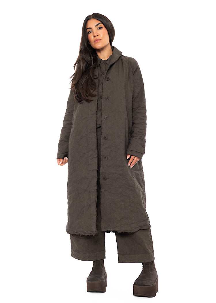 SIGNATURE CRINKLE LONGLINE COAT