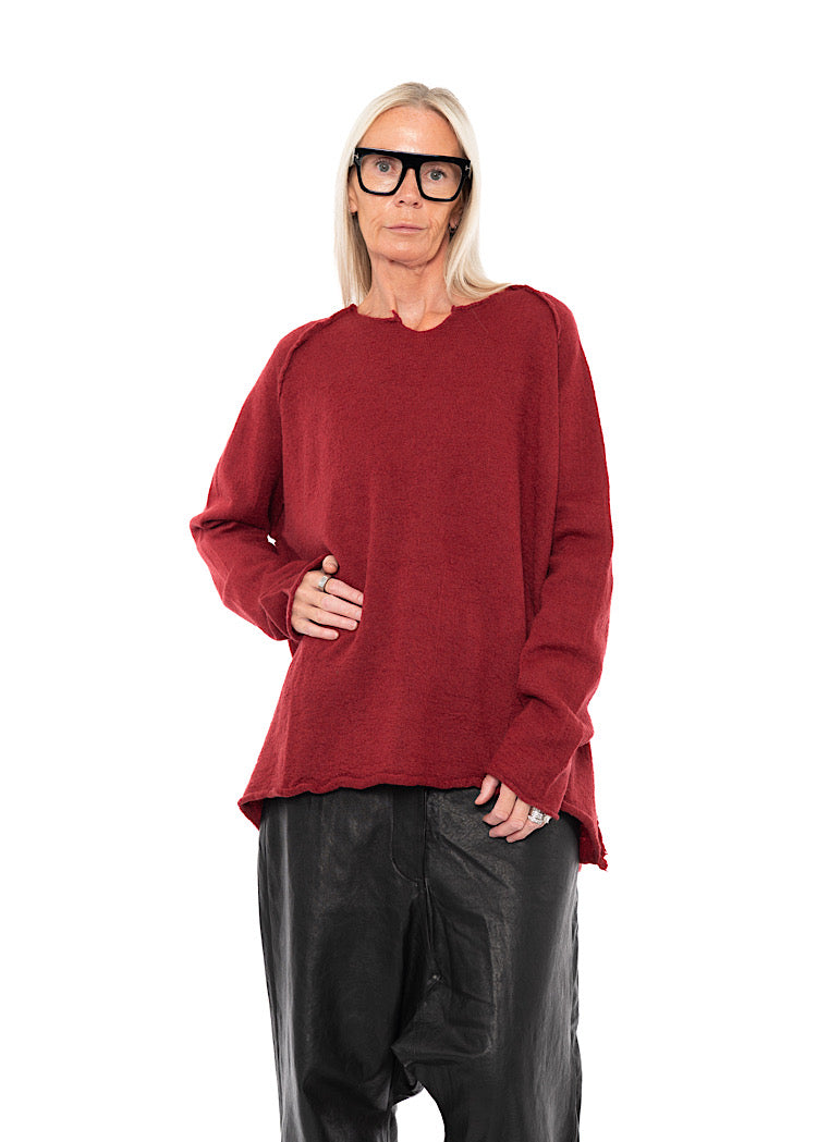 RELAXED BOILED WOOL PULLOVER