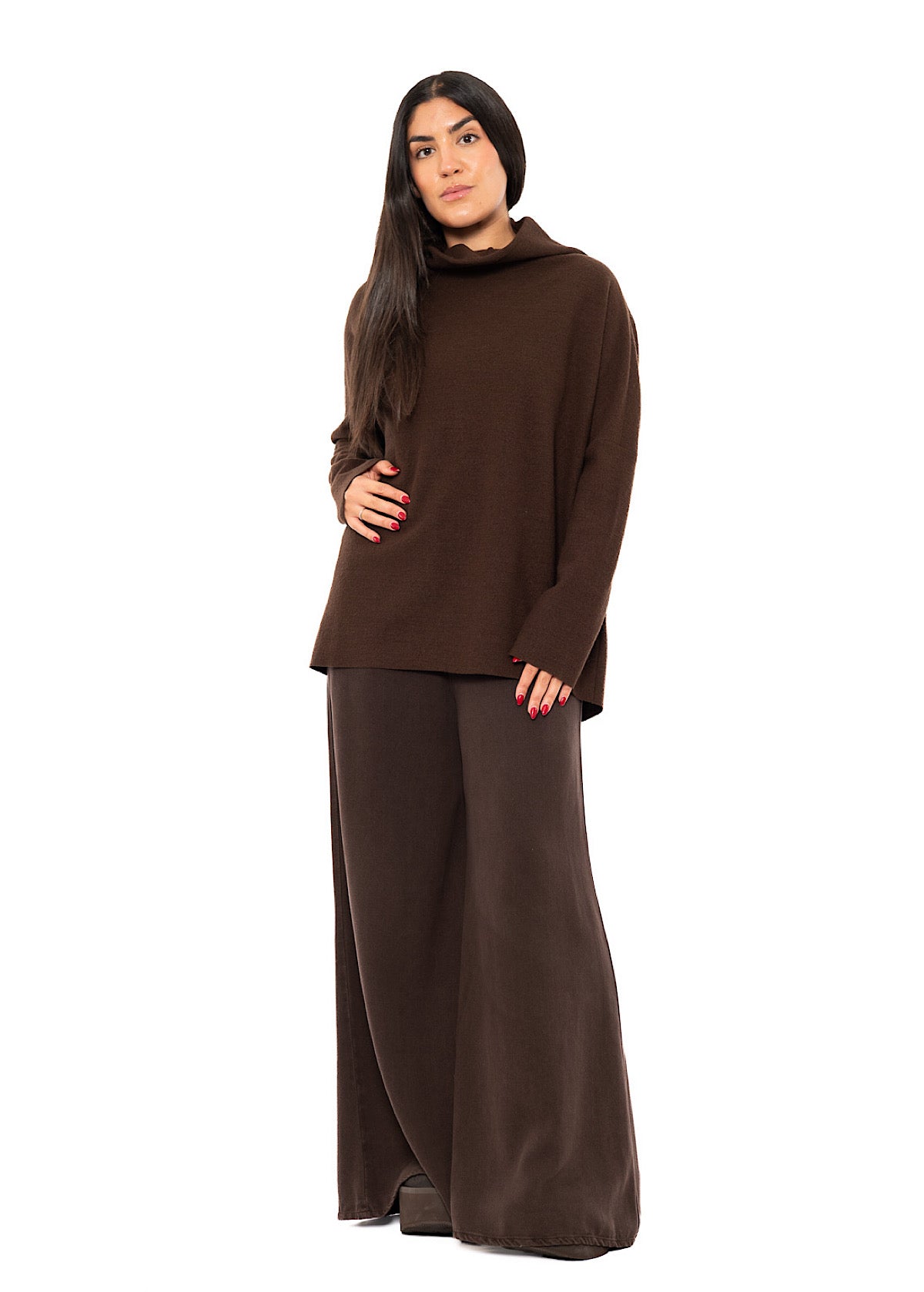 RELAXED BOILED WOOL PULLOVER