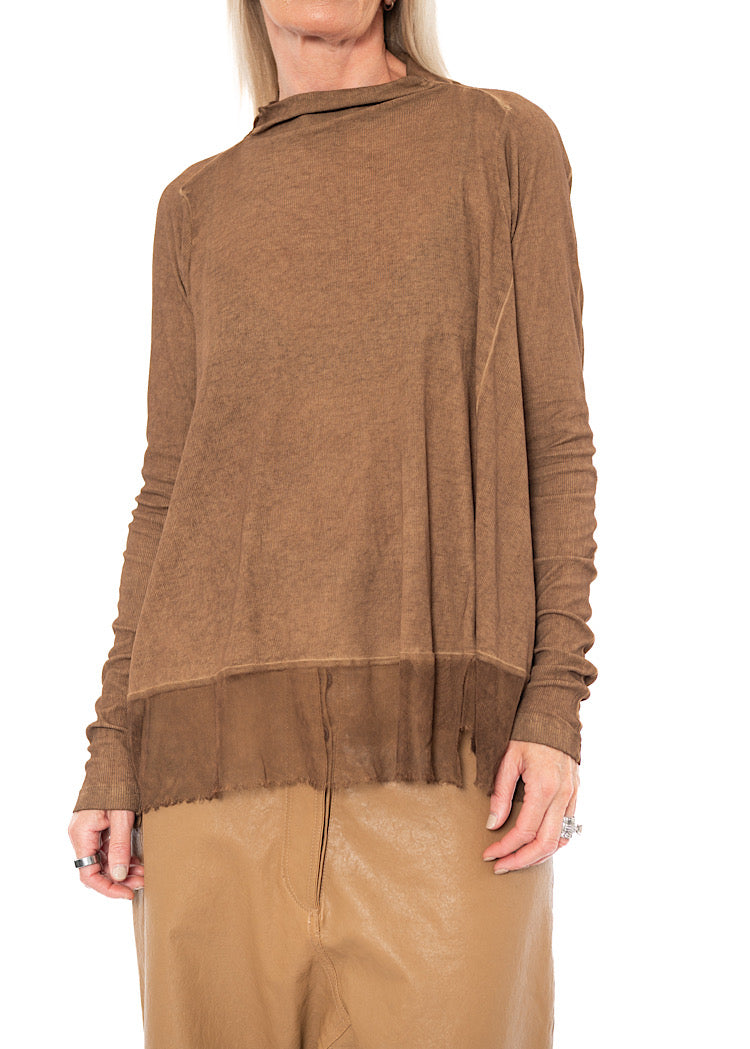 RELAXED NETTED HEM T-SHIRT