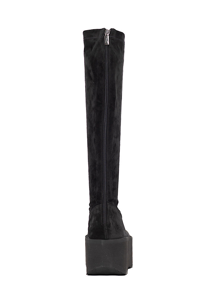 STRETCH SUEDE PLATFORM BOOT
