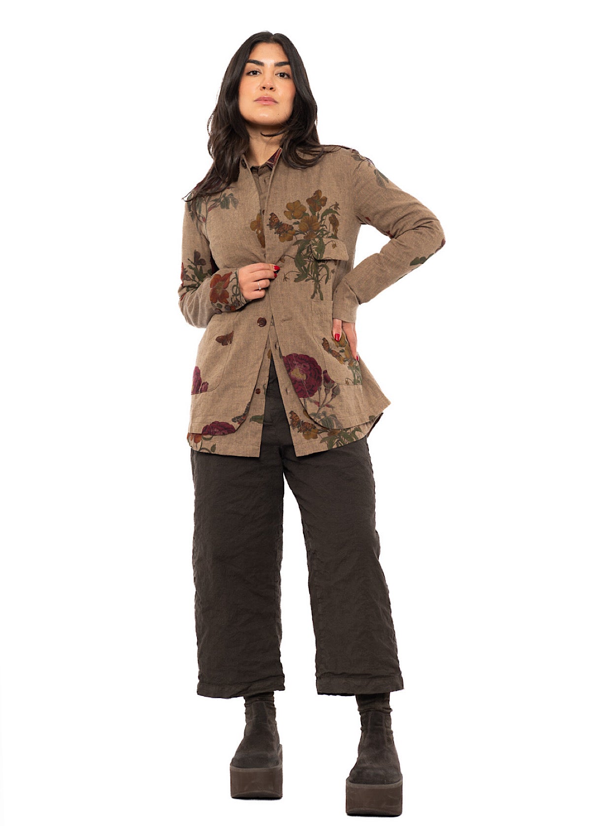 BOTANICAL PRINT TAILORED JACKET