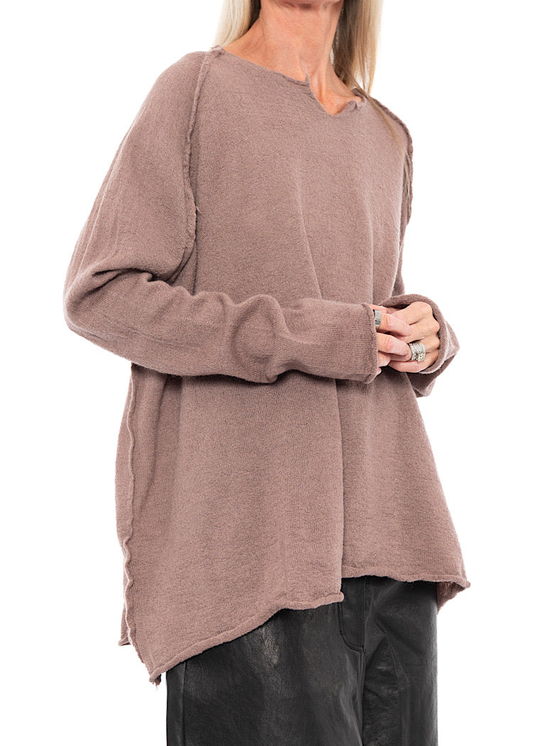 RELAXED BOILED WOOL PULLOVER