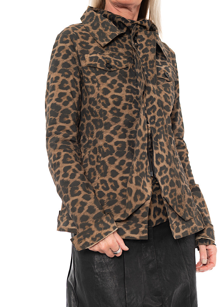 LEOPARD PRINT STRETCH JACKET