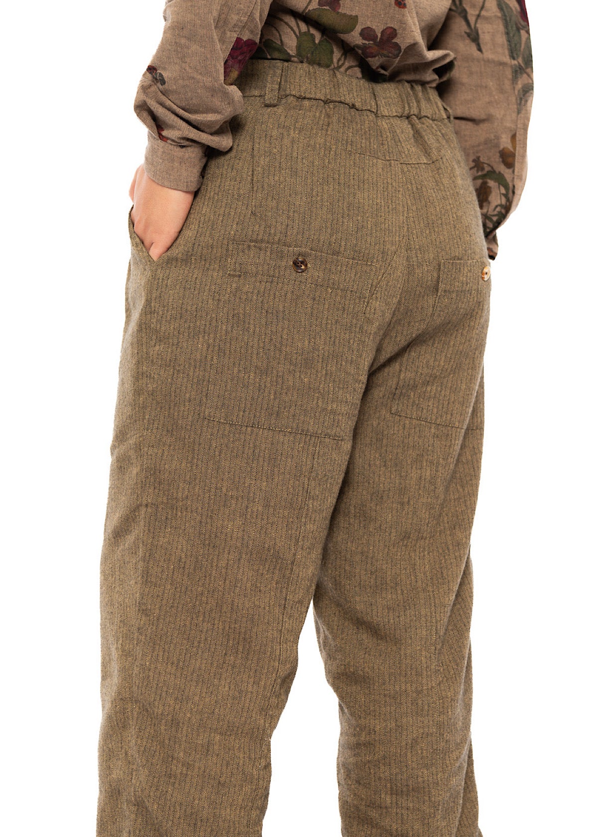 TAPERED HERRINGBONE TROUSER