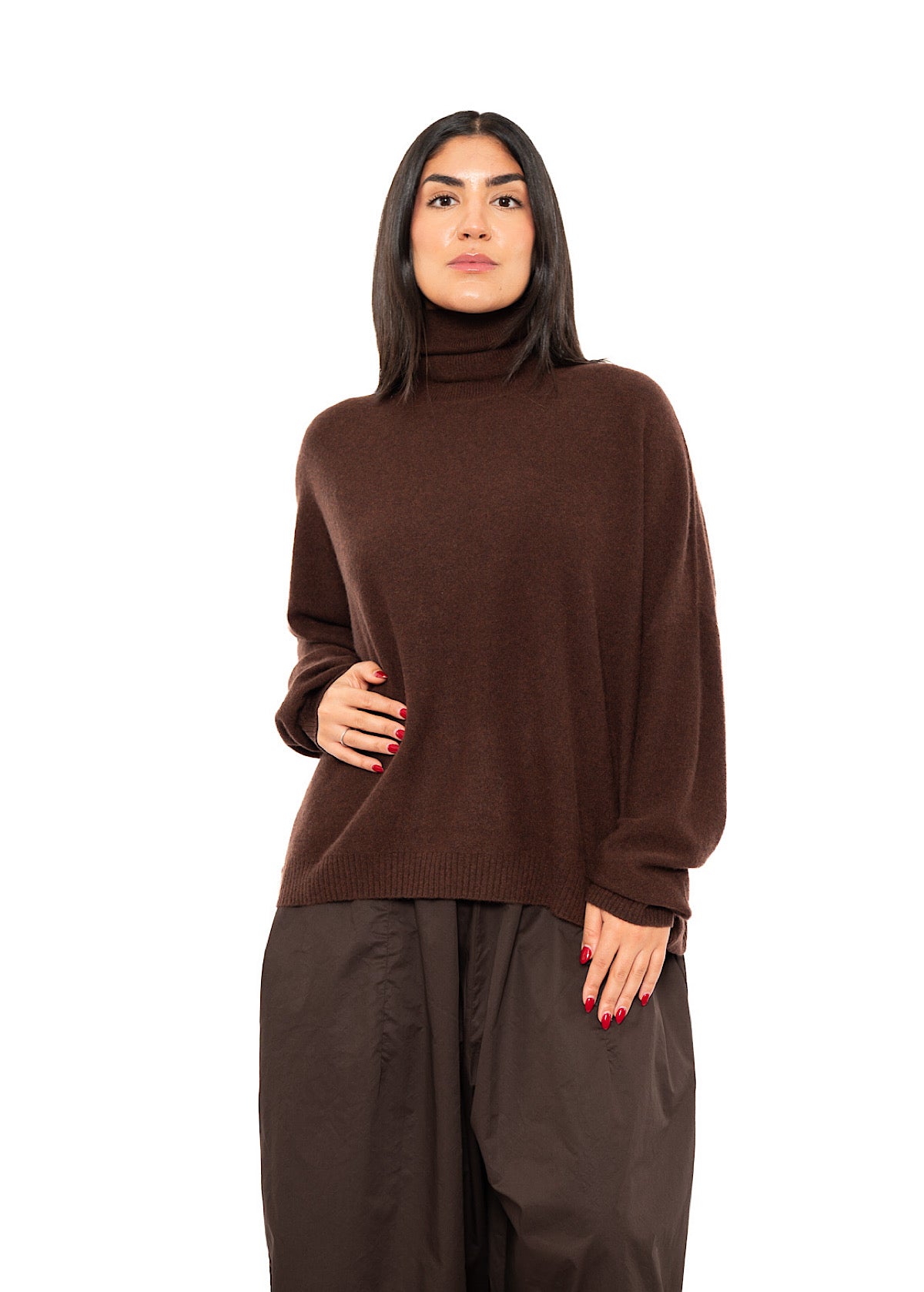 ROLL NECK CASHMERE PULLOVER