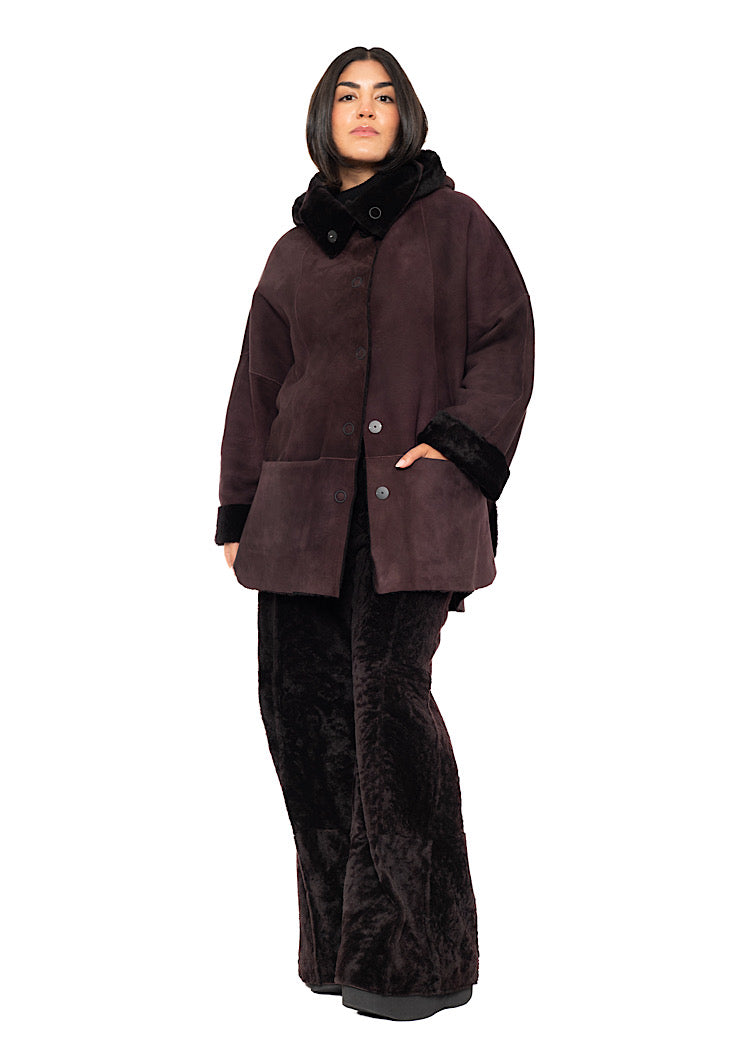 REVERSIBLE FUR HOODED JACKET