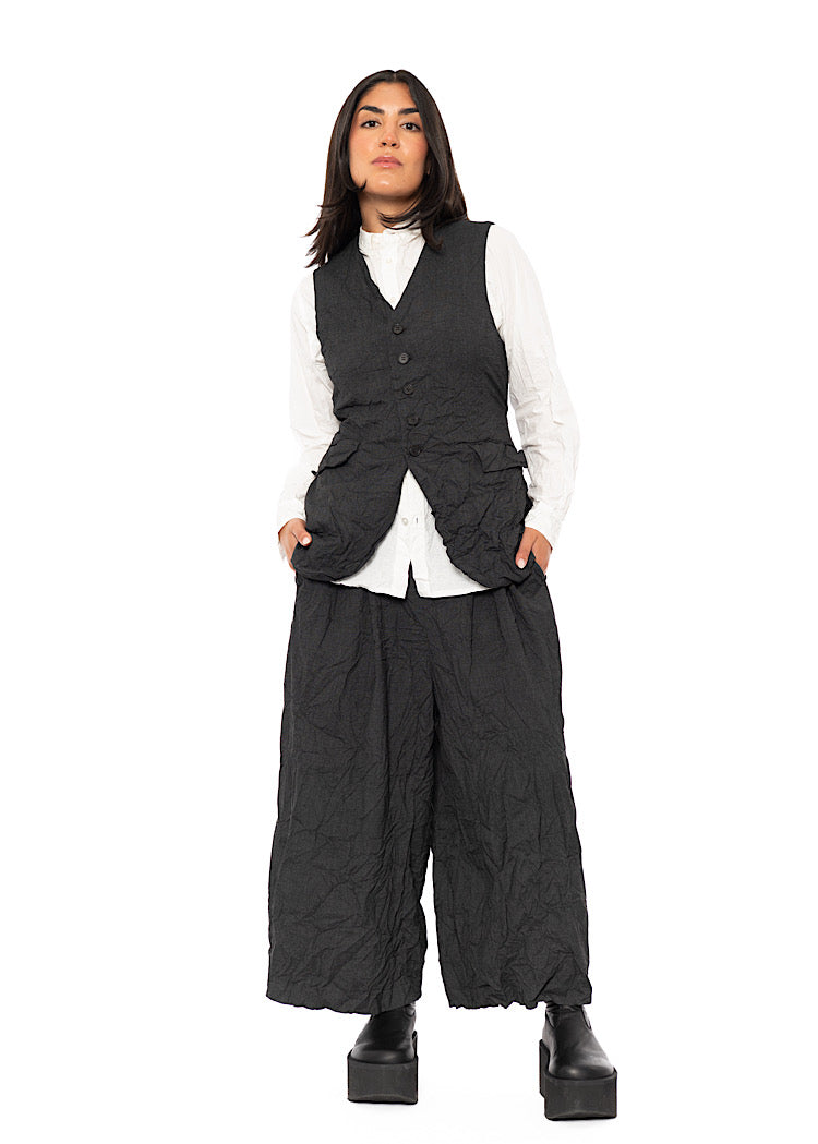 CRINKLE WIDE-LEG TROUSER