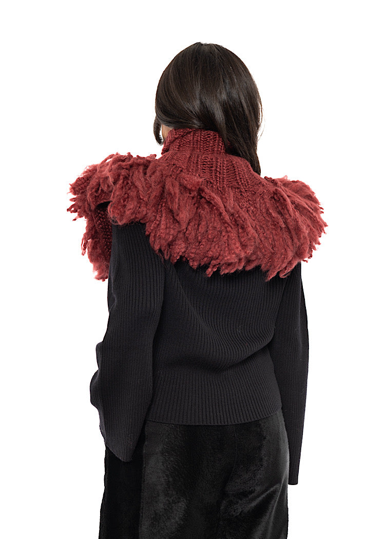 WOOL SILK CASHMERE KNIT COLLAR