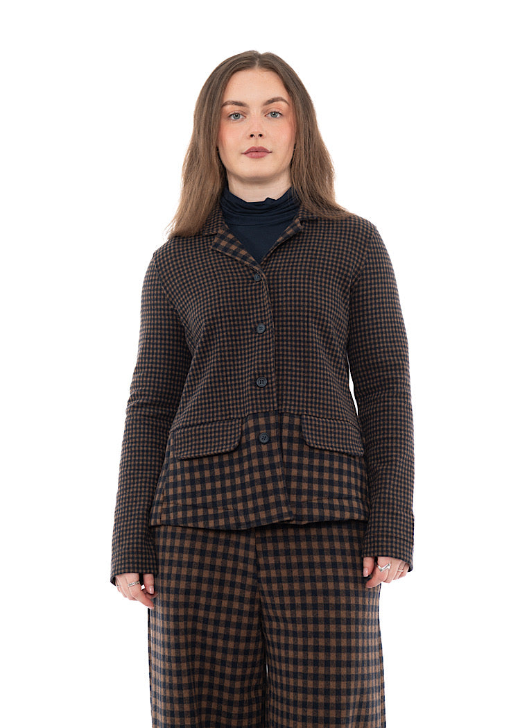 MIXED-CHECK TAILORED YASMIN JACKET