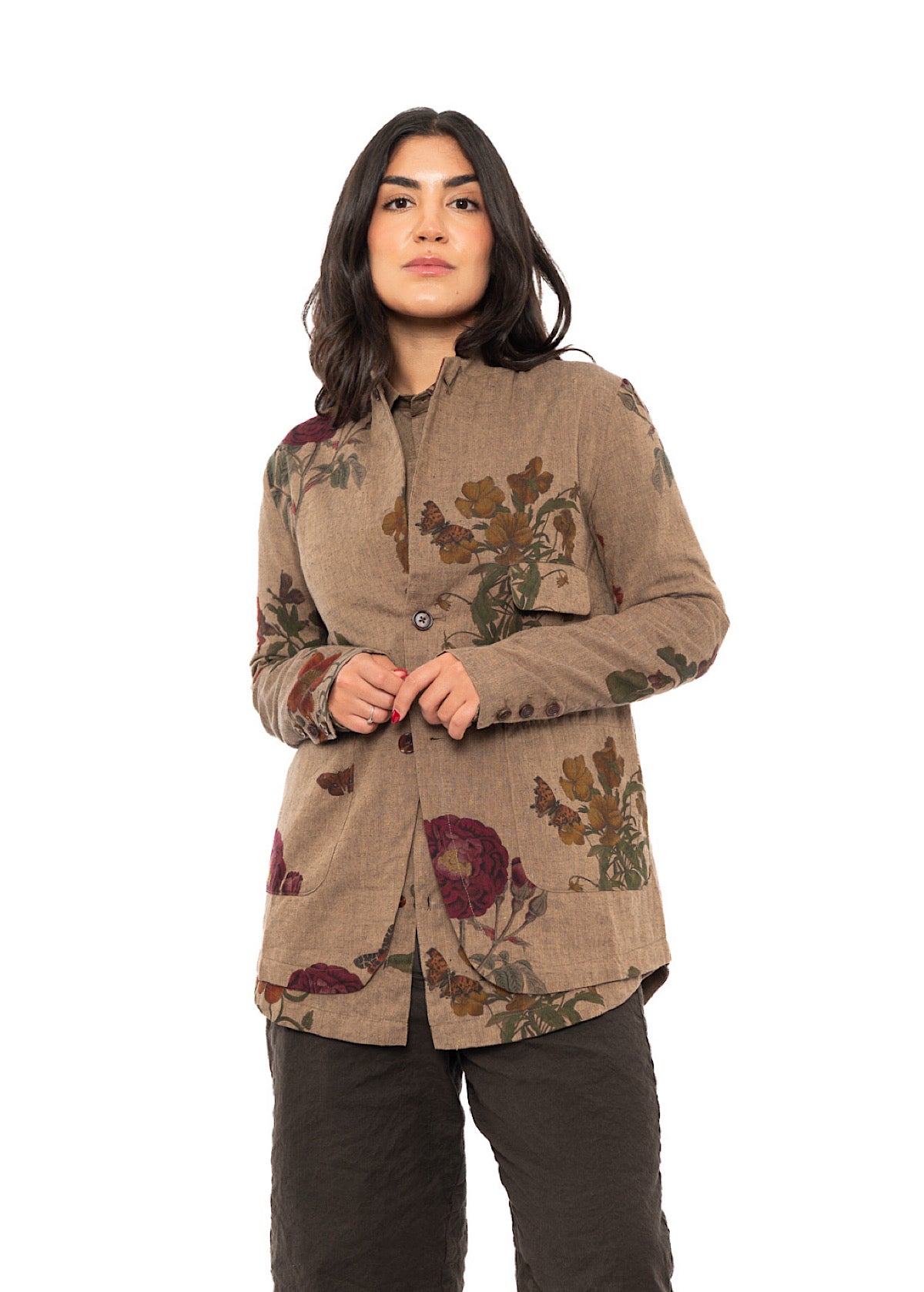 BOTANICAL PRINT TAILORED JACKET