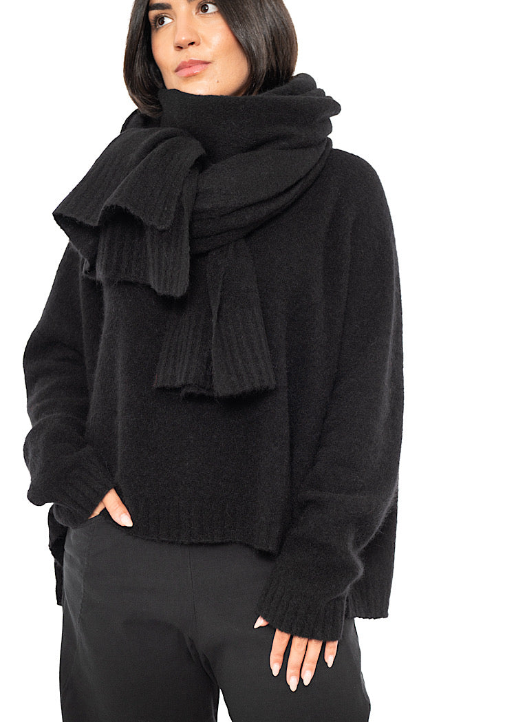 BRUSHED MÉLANGE KNITTED SCARF