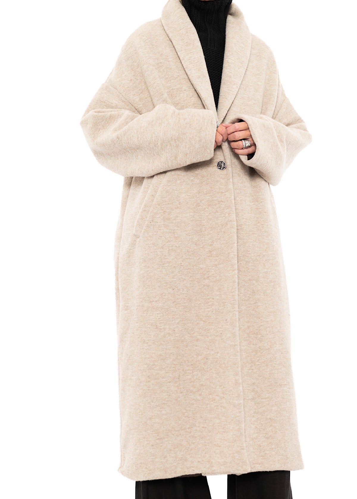 WOOL-BLEND COAT WITH SCARF