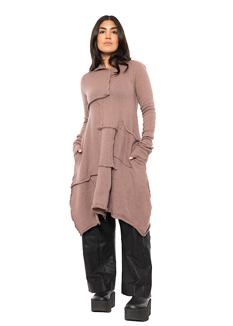 ASYMMETRIC WOOL KNITTED TUNIC