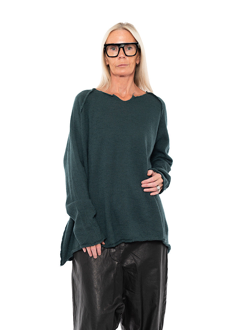 RELAXED BOILED WOOL PULLOVER