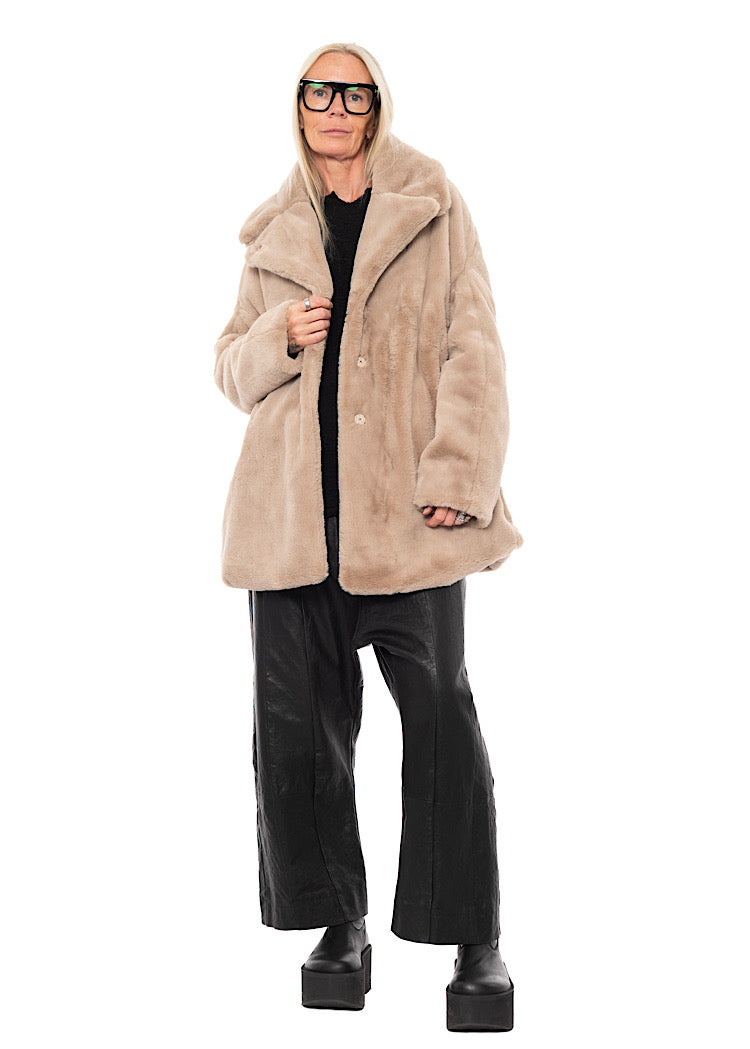 FAUX FUR COCOON JACKET