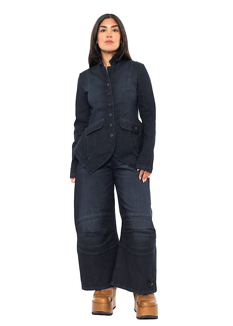 STRETCH HORSESHOE WIDE-LEG TROUSER