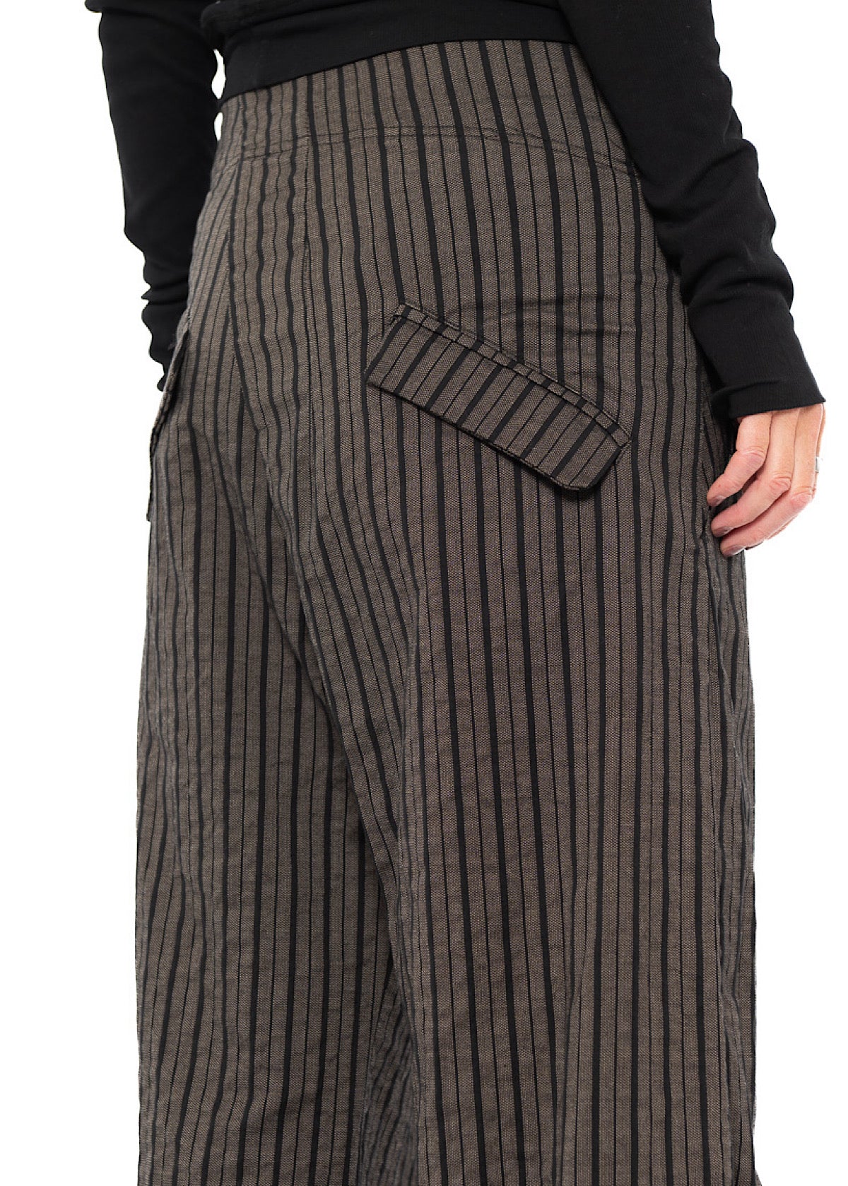 STRIPED FLARED WIDE-LEG TROUSER
