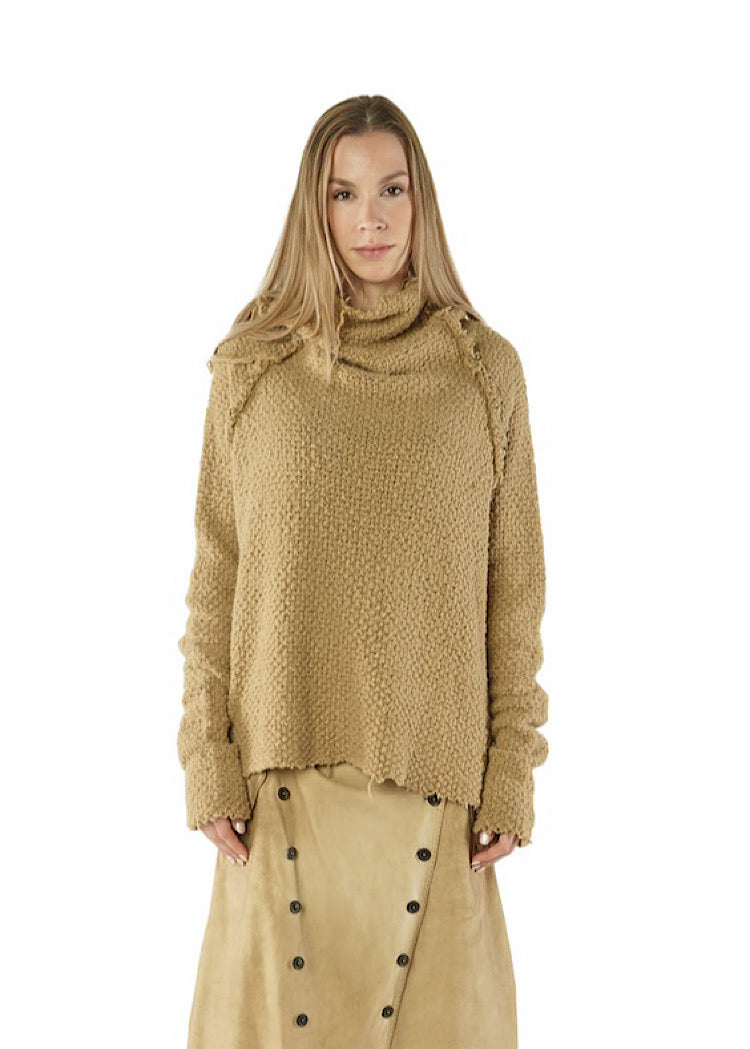 TEXTURED SILK KNIT PULLOVER *TERRACOTTA* (SHOWN IN CLAY)