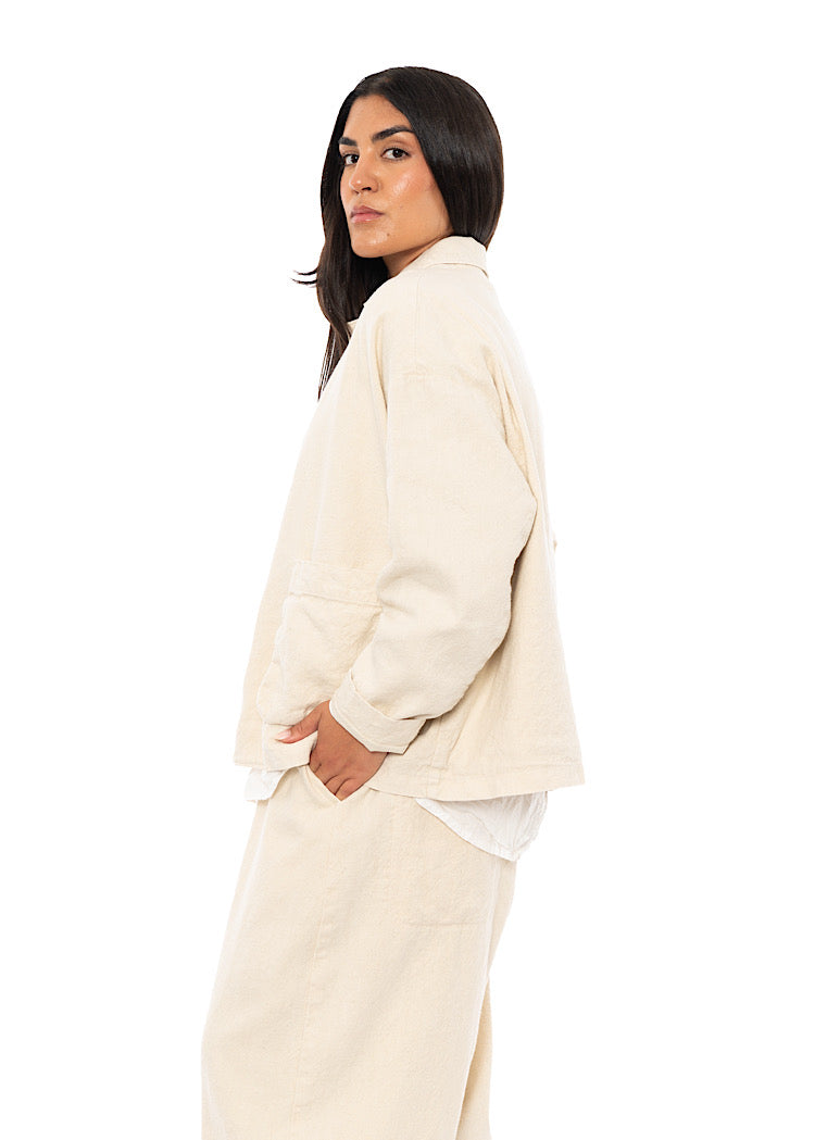 LINEN-COTTON UTILITY JACKET