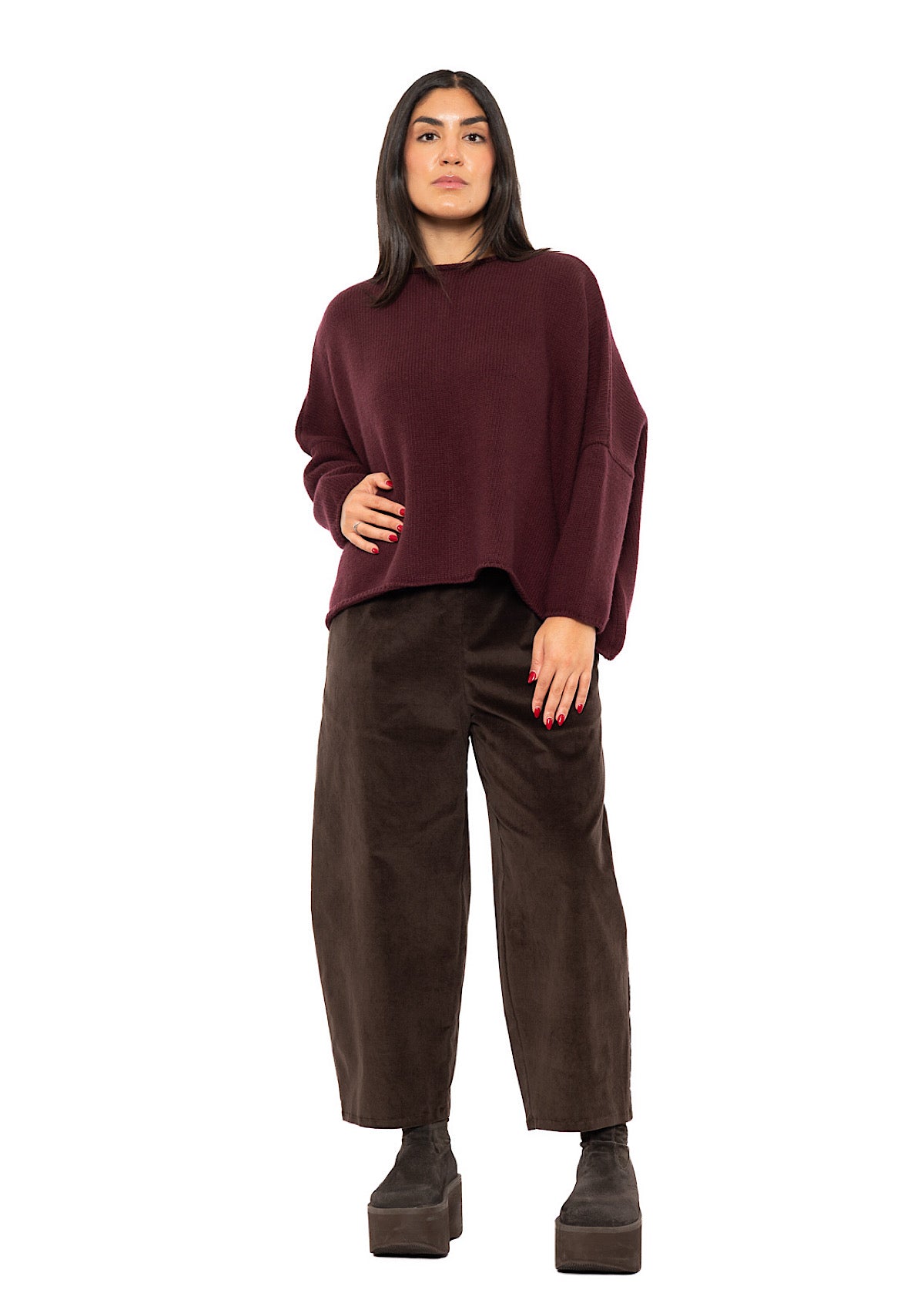 CROPPED CASHMERE BLEND FAUSTA PULLOVER